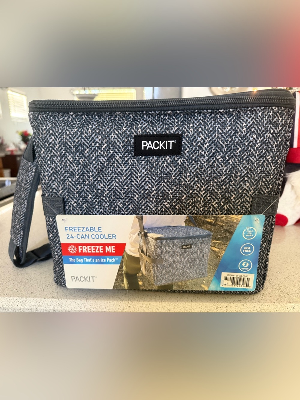 PACKIT Freezable 24-Can Cooler - Heathered Navy Gray NWT